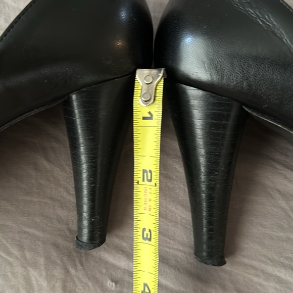 Kariang leather heels open toe black moussy pumps - Picture 5 of 6